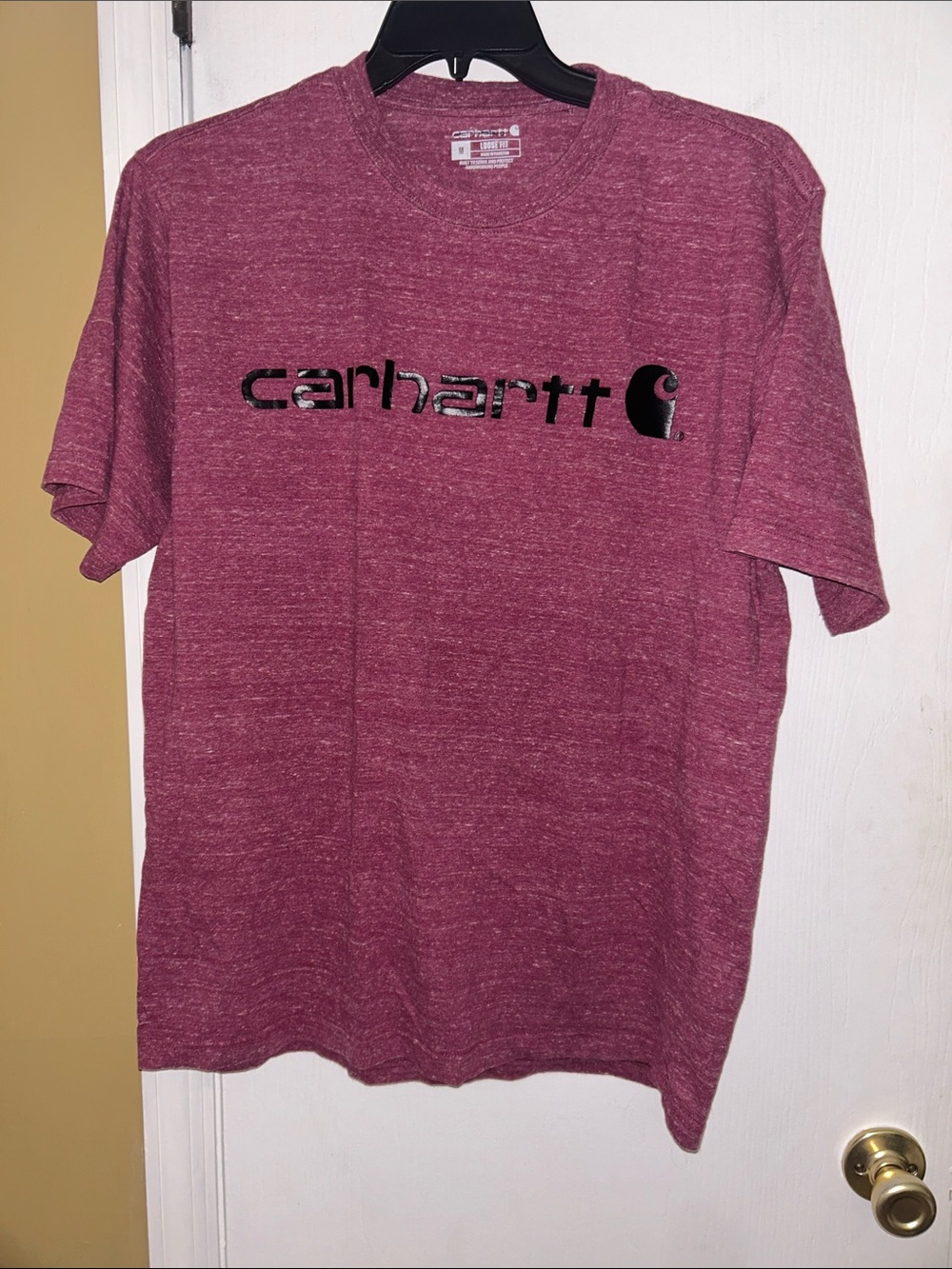 Carhartt Men’s Heather Maroon Logo Short-Sleeve Tee